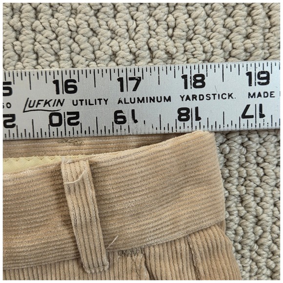 VTG 80's Levi's Menswear Wide Leg Corduroy Pants Trousers Tan Mens 37x29 - Picture 5 of 8